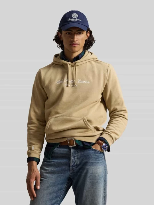 Zdjęcie produktu Bluza z kapturem o kroju relaxed fit z mieszanki bawełny Polo Ralph Lauren Beżowy