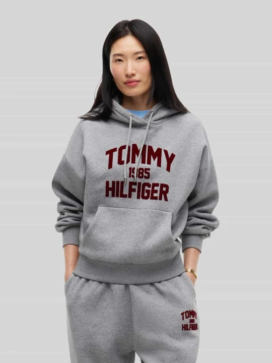 Zdjęcie produktu Bluza z kapturem o kroju relaxed fit z mieszanki bawełny Tommy Hilfiger Średnioszary