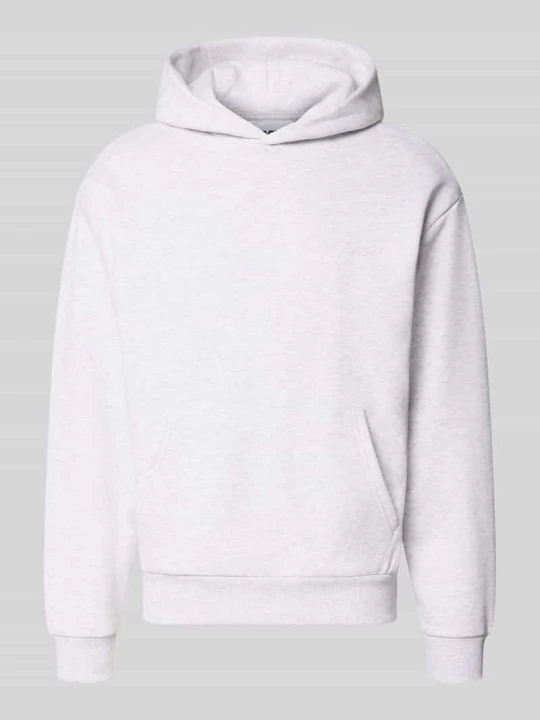 Zdjęcie produktu Bluza z kapturem o kroju relaxed fit z mieszanki bawełny z detalem z logo REVIEW Złamany biały melanż