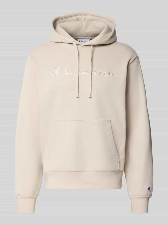 Zdjęcie produktu Bluza z kapturem o kroju relaxed fit z mieszanki bawełny z wyhaftowanym logo Champion Beżowy
