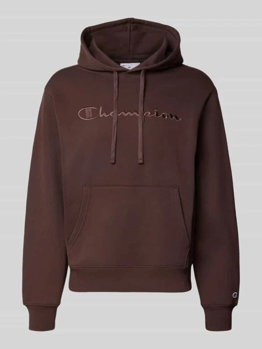 Zdjęcie produktu Bluza z kapturem o kroju relaxed fit z mieszanki bawełny z wyhaftowanym logo Champion Czekoladowy