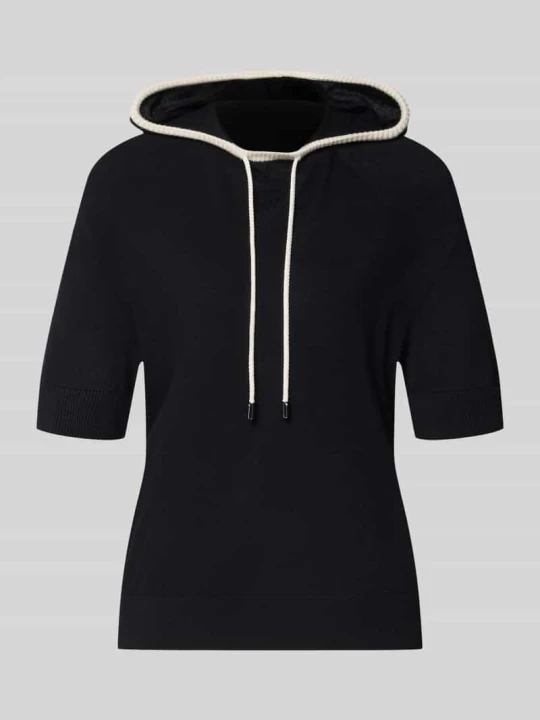 Zdjęcie produktu Bluza z kapturem o kroju relaxed fit z mieszanki wełny Marc Cain Czarny