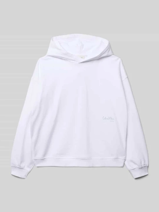 Zdjęcie produktu Bluza z kapturem o kroju relaxed fit z nadrukiem z logo model ‘Signature’ Calvin Klein Jeans Biały