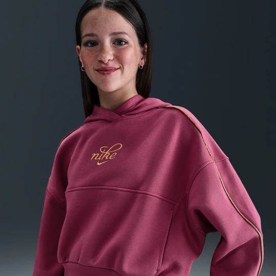 Zdjęcie produktu Bluza z kapturem o luźnym kroju dla dużych dzieci (dziewcząt) Nike Club Fleece - Fiolet