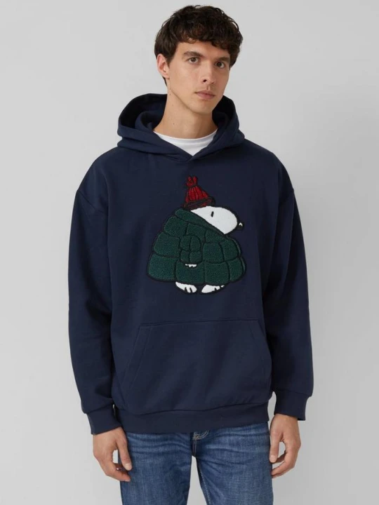 Zdjęcie produktu Bluza z kapturem o luźnym kroju z grafiką Peanuts® s.Oliver niebieski