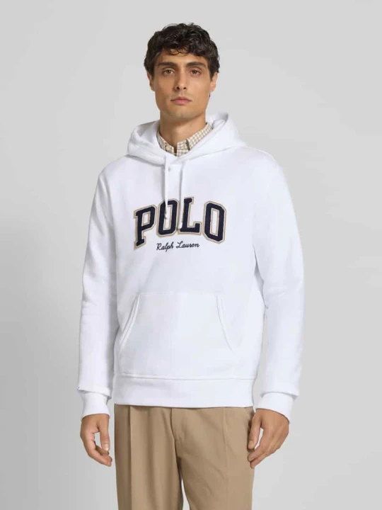 Zdjęcie produktu Bluza z kapturem o luźnym kroju z mieszanki bawełny Polo Ralph Lauren Biały