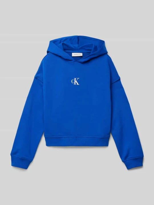 Zdjęcie produktu Bluza z kapturem o pudełkowym kroju Calvin Klein Jeans Królewski niebieski