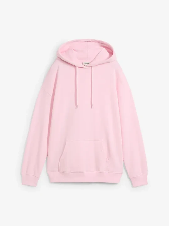 Zdjęcie produktu Bluza z kapturem oversize z mieszanki bawełny BonPrix różowy