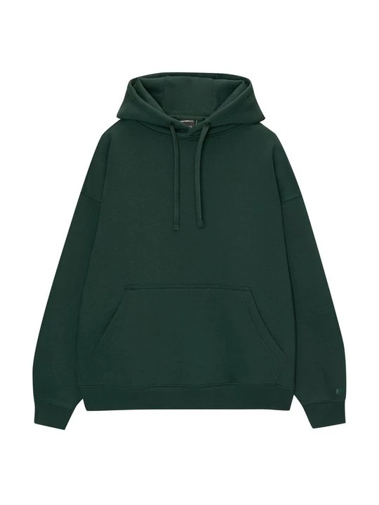 Zdjęcie produktu Bluza z kapturem PULL&BEAR ciemnozielony