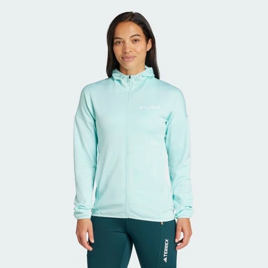Zdjęcie produktu Bluza z kapturem Terrex Xperior Climawarm Light Fleece Adidas Semi Flash Aqua