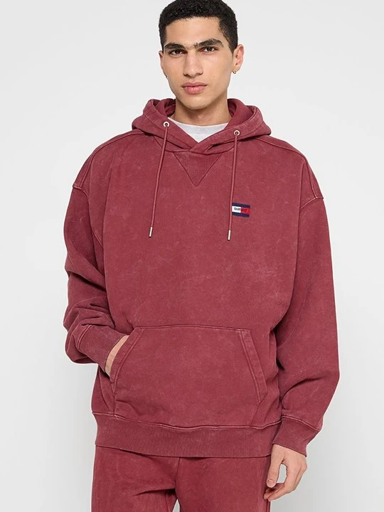 Zdjęcie produktu Bluza z kapturem Tommy Jeans ciemnoczerwony