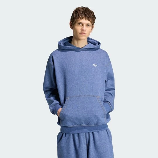 Zdjęcie produktu BLUZA Z KAPTUREM TREFOIL ESSENTIALS MELANGE LOOSE Adidas Crew Blue Mel