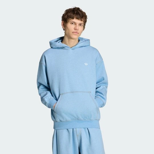 Zdjęcie produktu BLUZA Z KAPTUREM TREFOIL ESSENTIALS MELANGE LOOSE Adidas Light Blue Mel