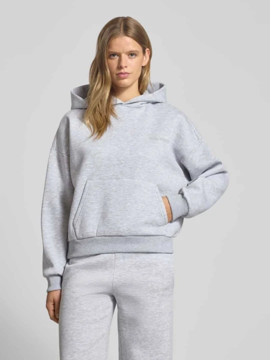 Zdjęcie produktu Bluza z kapturem typu oversized REVIEW Jasnoszary melanż