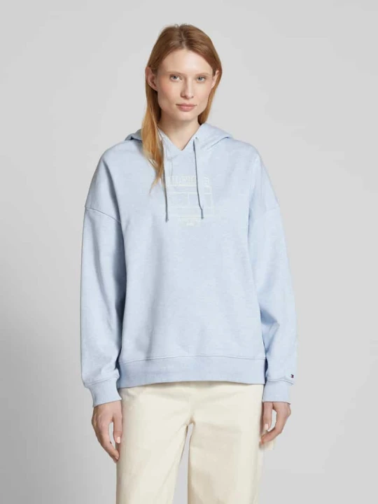 Zdjęcie produktu Bluza z kapturem typu oversized z obniżonymi ramionami Tommy Hilfiger Jasnoniebieski