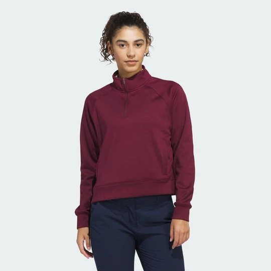 Zdjęcie produktu BLUZA Z KAPTUREM ULTIMATE365+ CLIMAWARM LOOSE QUARTER-ZIP Adidas bordowy