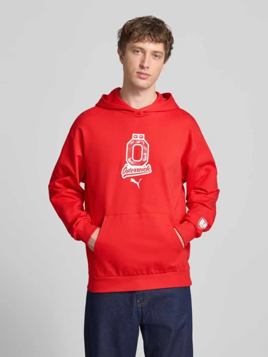 Zdjęcie produktu Bluza z kapturem w kroju relaxed fit z kieszenią kangurkową Puma Czerwony