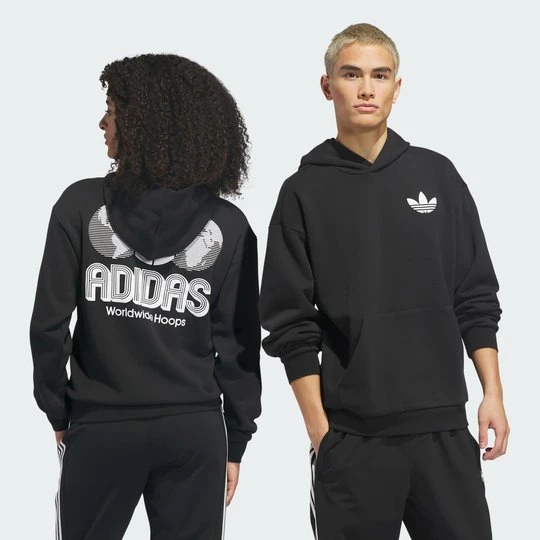 Zdjęcie produktu Bluza z kapturem World Wide Hoops Adidas czarny
