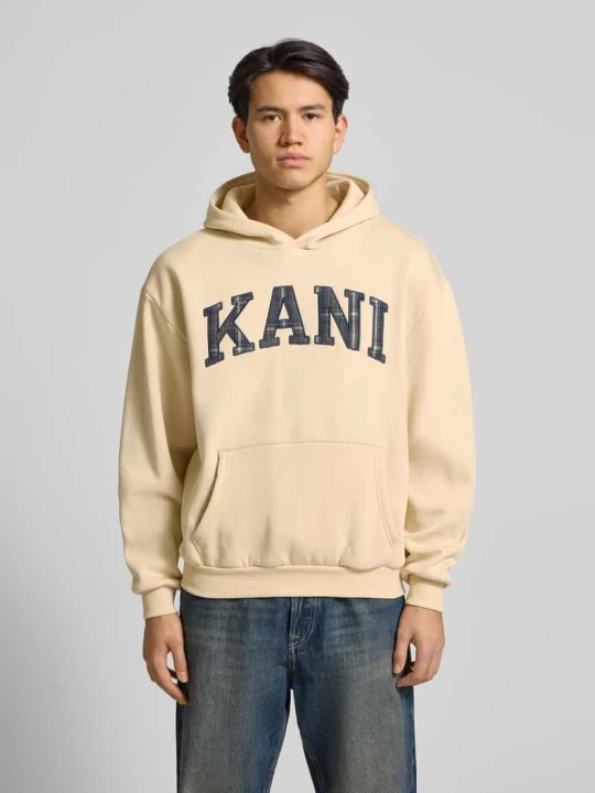 Zdjęcie produktu Bluza z kapturem, wyhaftowanym logo i kieszenią kangurką Karl Kani Złamany biały