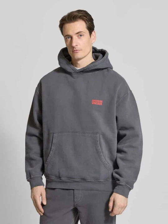 Zdjęcie produktu Bluza z kapturem z bawełny model 'PLIZZY' American Vintage Jasnoszary