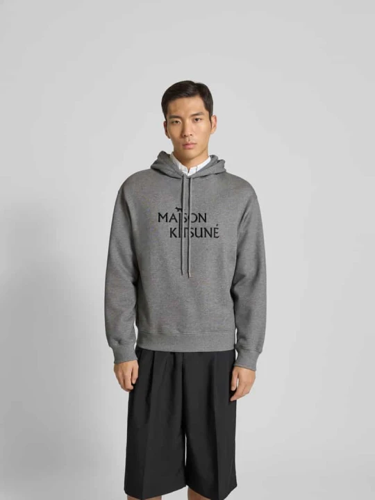 Zdjęcie produktu Bluza z kapturem z czystej bawełny Maison Kitsuné Antracytowy