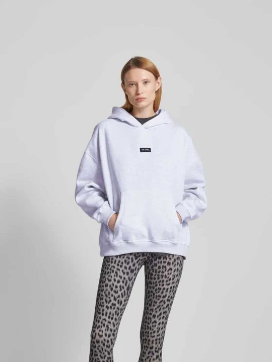 Zdjęcie produktu Bluza z kapturem z detal z logo Oh April Jasnoszary