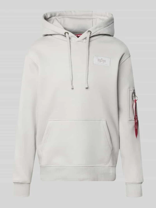Zdjęcie produktu Bluza z kapturem z kieszenią kangurka Alpha Industries Jasnoszary