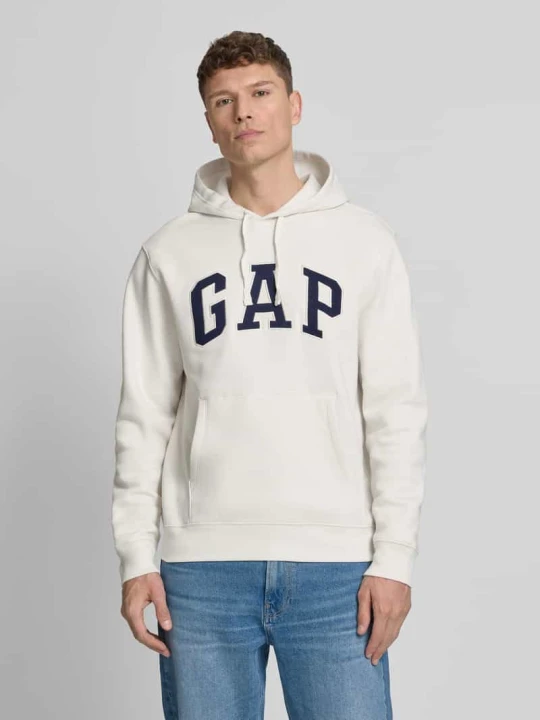 Zdjęcie produktu Bluza z kapturem z kieszenią kangurką GAP Złamany biały