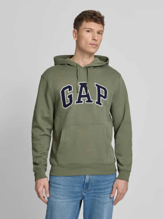 Zdjęcie produktu Bluza z kapturem z kieszenią kangurką GAP Oliwkowy