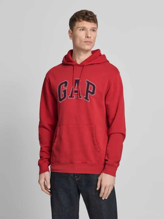 Zdjęcie produktu Bluza z kapturem z logo i kieszenią kangurką GAP Czerwony