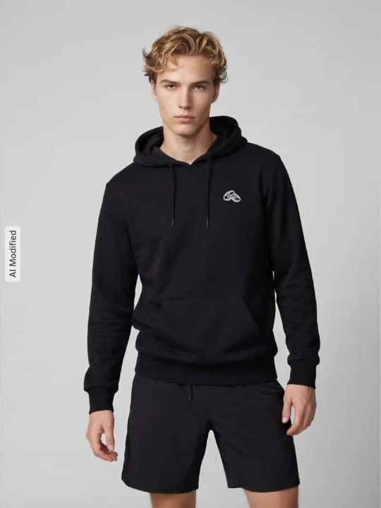 Zdjęcie produktu Bluza z kapturem z małym wyhaftowanym logo Adidas Czarny