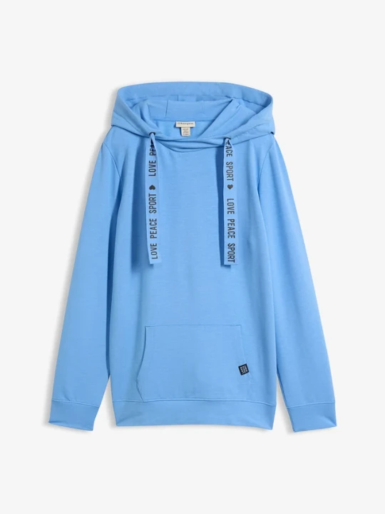 Zdjęcie produktu Bluza z kapturem, z miękkiego materiału z wiskozą BonPrix niebieski
