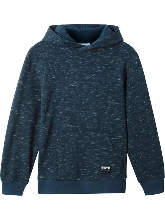 Zdjęcie produktu Bluza z kapturem z miękkiej mieszanki bawełny BonPrix niebieski