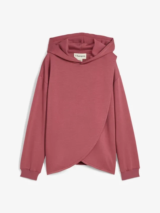 Zdjęcie produktu Bluza z kapturem z miękkiej mieszanki wiskozy BonPrix fioletowy