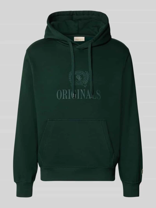 Zdjęcie produktu Bluza z kapturem z mieszanki bawełny model 'FREDERIKS' Jack&Jones Ciemnozielony