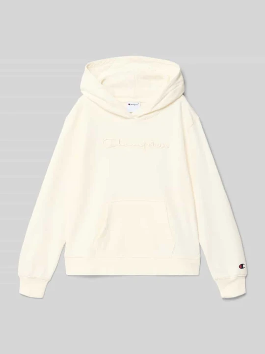Zdjęcie produktu Bluza z kapturem z mieszanki bawełny z wyhaftowanym logo Champion Écru