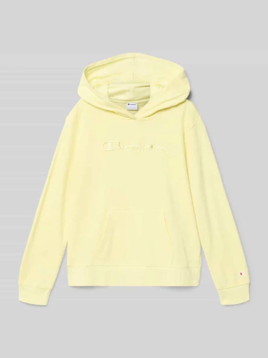 Zdjęcie produktu Bluza z kapturem z mieszanki bawełny z wyhaftowanym logo Champion Jasnożółty