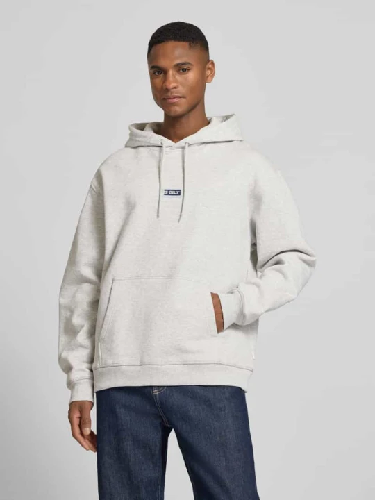 Zdjęcie produktu Bluza z kapturem z nadrukiem logo model 'Chase' Les Deux Jasnoszary melanż