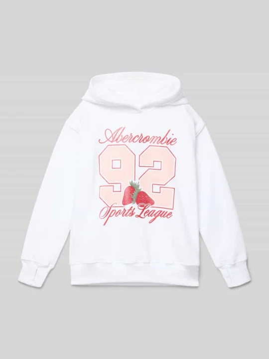 Zdjęcie produktu Bluza z kapturem z nadrukiem z logo Abercrombie & Fitch Biały