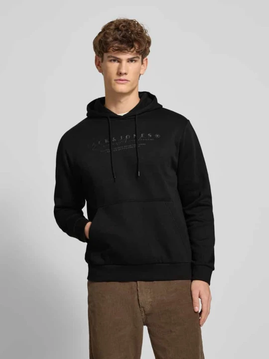 Zdjęcie produktu Bluza z kapturem z nadrukiem z logo Jack&Jones Czarny