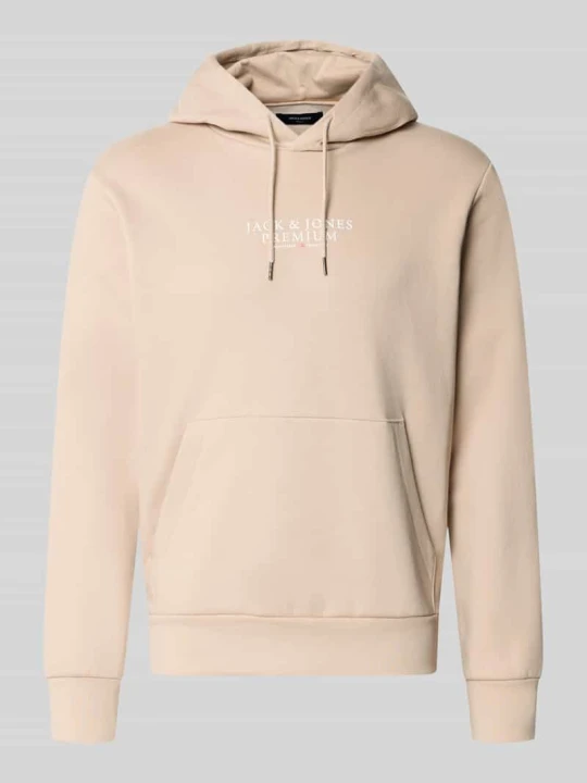Zdjęcie produktu Bluza z kapturem z nadrukiem z logo model 'JPRBLUARCHIE' Jack&Jones Złamany biały