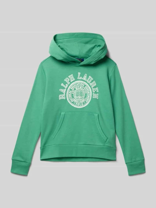 Zdjęcie produktu Bluza z kapturem z nadrukiem z logo Polo Ralph Lauren Zielony