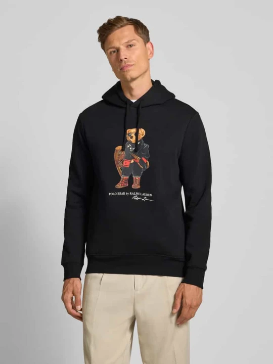 Zdjęcie produktu Bluza z kapturem z nadrukiem z motywem Polo Ralph Lauren Czarny
