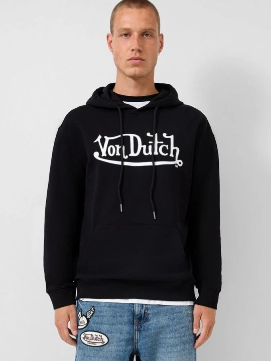 Zdjęcie produktu Bluza z kapturem z nadrukiem z przodu | QS x Von Dutch czarny
