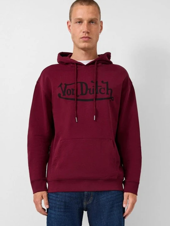 Zdjęcie produktu Bluza z kapturem z nadrukiem z przodu | QS x Von Dutch czerwony