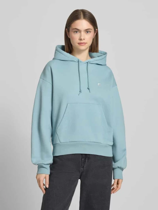 Zdjęcie produktu Bluza z kapturem z naszywką z logo i kieszenią kangurką Carhartt WIP Jasnoniebieski