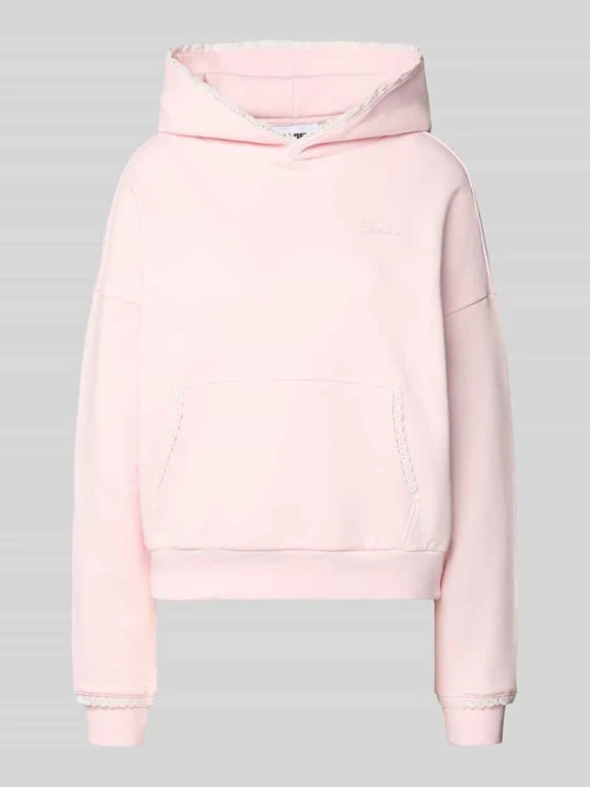 Zdjęcie produktu Bluza z kapturem z obszyciem z koronki szydełkowej REVIEW Różowawy