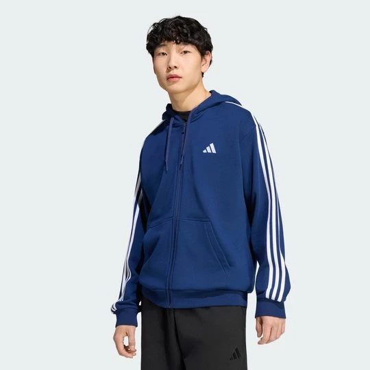 Zdjęcie produktu Bluza z kapturem z suwakiem na całej długości Essentials 3-Stripes French Terry Adidas