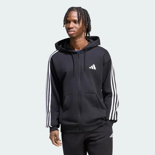 Zdjęcie produktu Bluza z kapturem z suwakiem na całej długości Essentials 3-Stripes French Terry Adidas