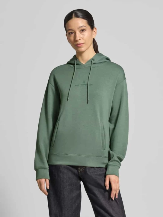 Zdjęcie produktu Bluza z kapturem z tunelem model 'IMA' MSCH Copenhagen Ciemnozielony